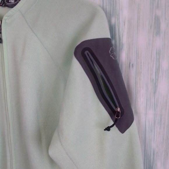 Outdoor research full zip wool blend full zip mid layer jacket large mint green - Picture 5 of 9